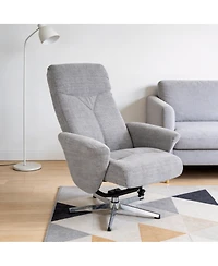 Streamdale Furniture Swivel Chenille Recliner Chair with Ottoman