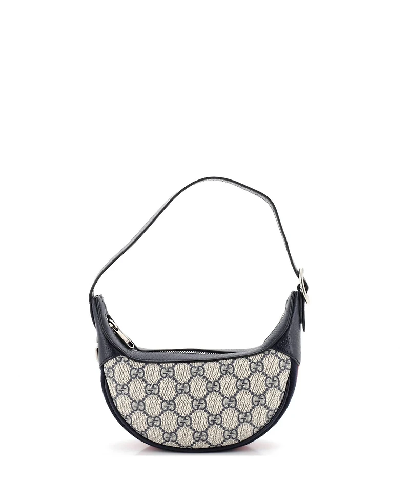 Pre-Owned Gucci Mini Ophidia Half Moon Bag Gg Coated Canvas