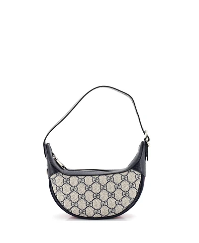 Pre-Owned Gucci Mini Ophidia Half Moon Bag Gg Coated Canvas
