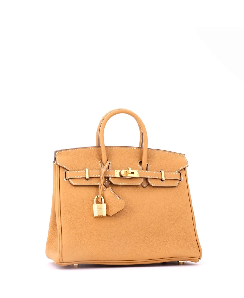 Pre-Owned HERMES Birkin 25 Handbag Brown Togo with Gold Hardware