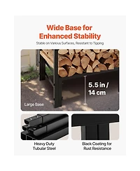 Cozito Firewood Rack with Top Cover, 4 feet Outdoor 1/4 Cord Metal Log Holder