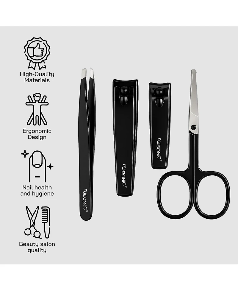 Pursonic The Ultimate Professional Nail Care Duo 4-Piece Precision Trimming Set and Professional Manicure and Pedicure Kit