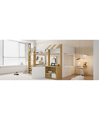Streamdale Furniture Bunk Bed with Desk, Storage, Ladder and Usb Ports