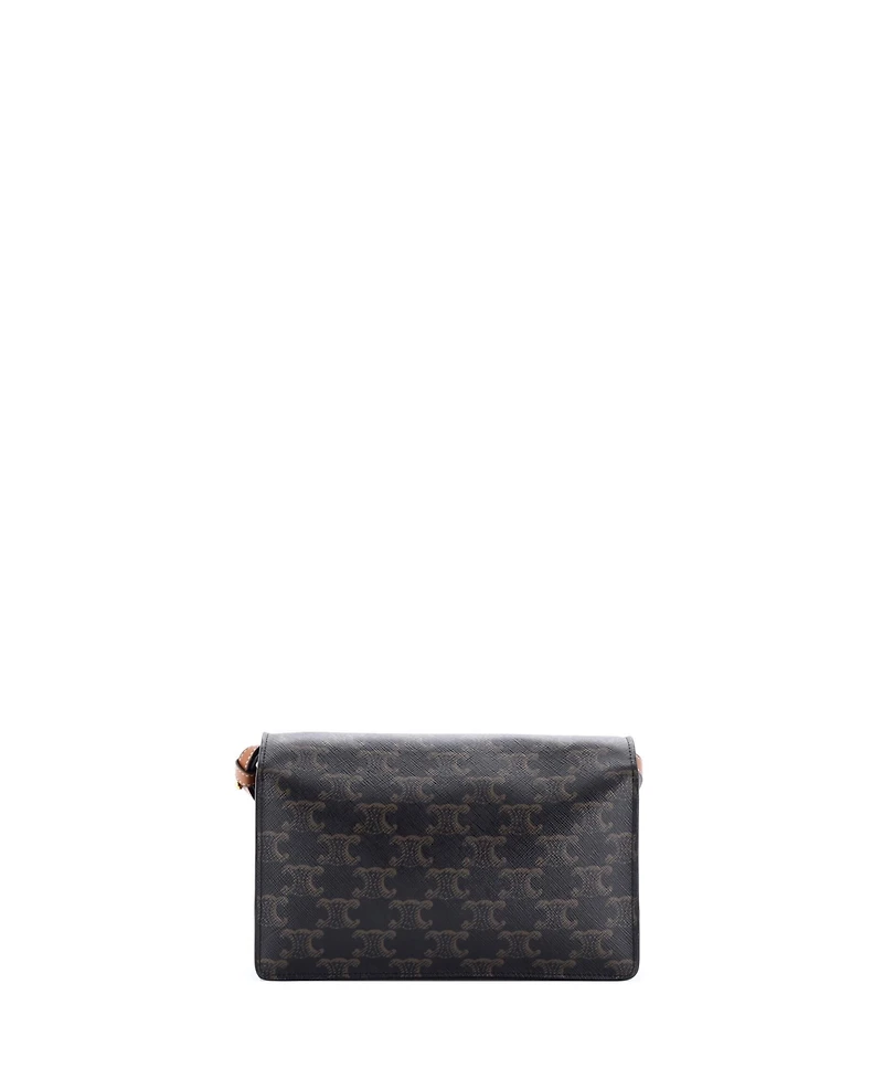 Pre-Owned Celine Wallet on Strap Triomphe Coated Canvas