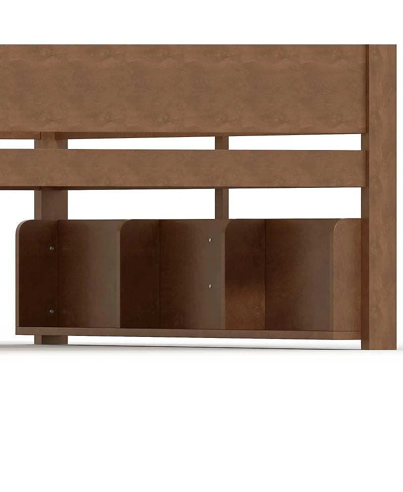 Streamdale Furniture Solid Wood Bunk Bed with Storage Shelves