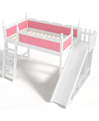 Streamdale Furniture Bed with Storage, Wardrobe, and Slide, Solid Wood