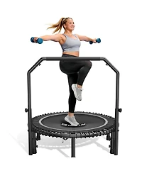 Bcan Mini Rebounder Trampoline with Handle, 450/550 Lbs Capacity, Bungee Fitness, Adjustable and Quiet, 40/48 Inch