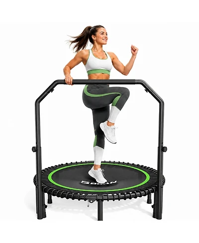 Bcan Mini Rebounder Trampoline with Handle, 450/550 Lbs Capacity, Bungee Fitness, Adjustable and Quiet, 40/48 Inch