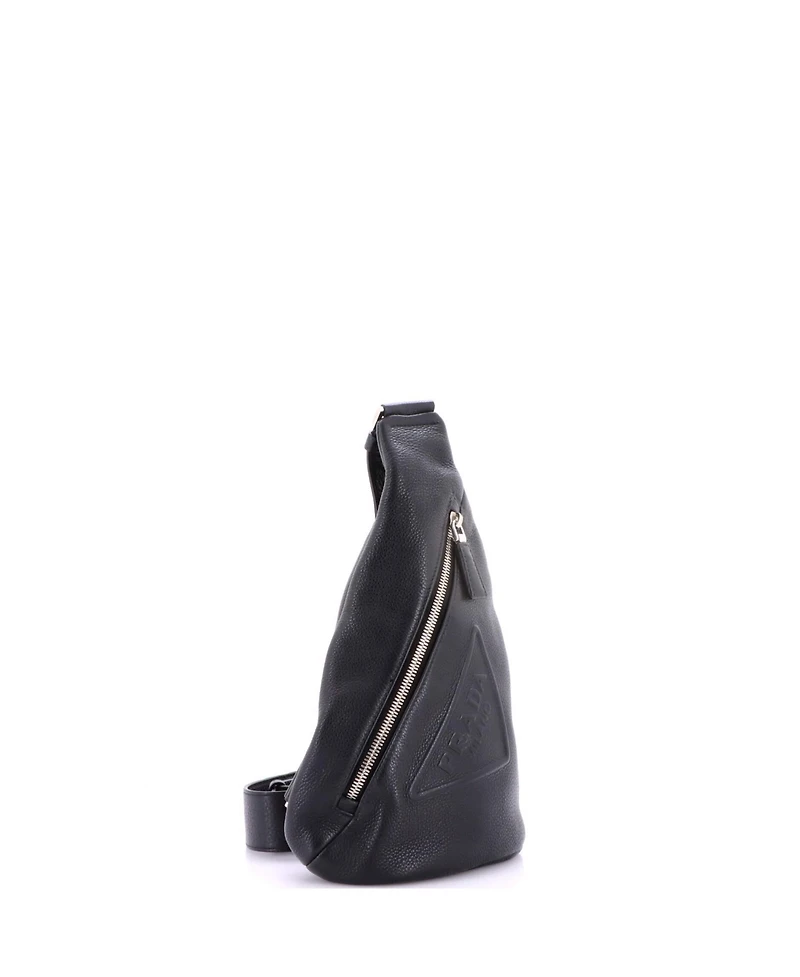 Pre-Owned Prada Triangle Logo Sling Bag Leather