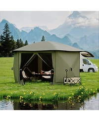 gaomon 11.8FT Pop Up Gazebo Tent with 6 Removable Wind Panels for Outdoor Events, Camping, Patio, Backyard