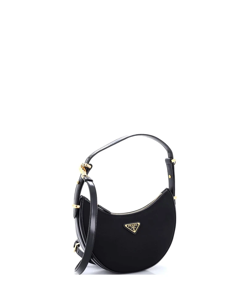 Pre-Owned Prada Small Arque Half Moon Hobo Tessuto