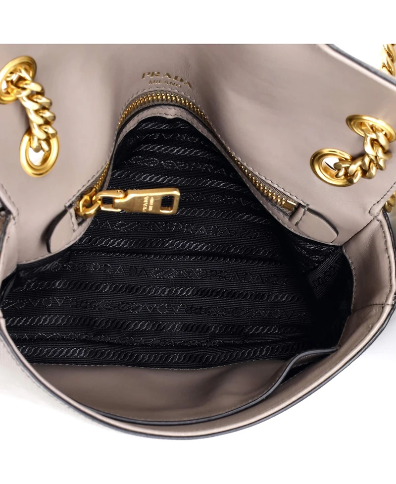 Pre-Owned Prada Small Pattina Flap Shoulder Bag Saffiano Leather