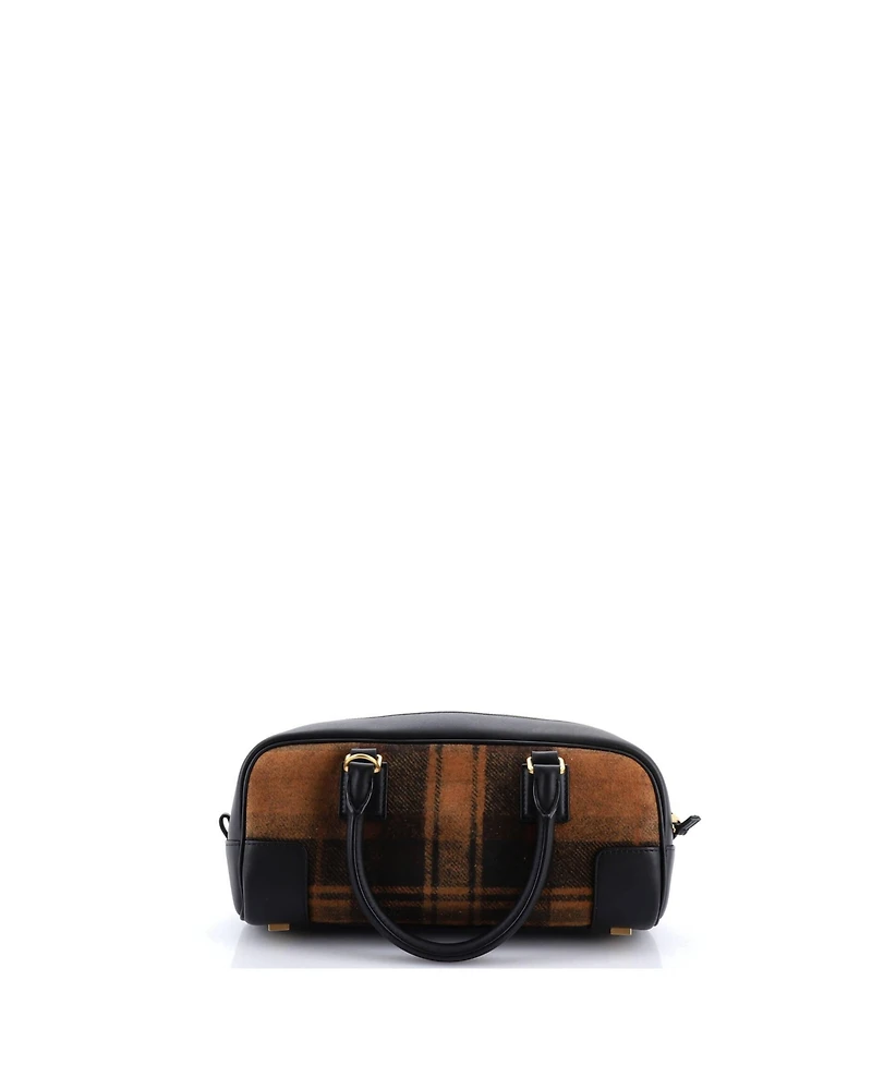 Pre-Owned Loewe 23 Amazona Cropped Bag Tartan Suede and Leather