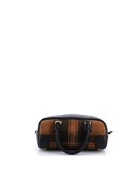 Pre-Owned Loewe 23 Amazona Cropped Bag Tartan Suede and Leather