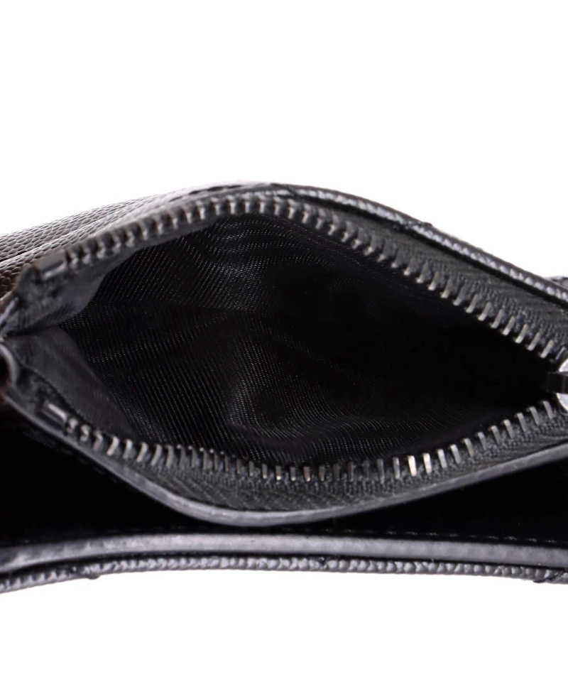 Pre-Owned Saint Laurent Classic Monogram Zipped Card Case Matelasse Chevron Leather