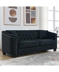 Streamdale Furniture Streamdale 77inch Modern Chesterfield Velvet Sofa