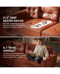 Streamdale Furniture King Size Pull Out Sofa Bed, Faux Leather Sleeper Couch