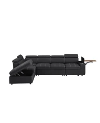 Streamdale Furniture Fabric Sectional Sofa with Storage Ottoman