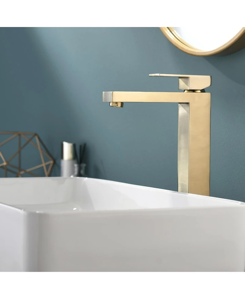 Phying Bathroom Faucet, Brushed Faucet for Bathroom Sink, Single Hole Bathroom Faucet Modern Single Handle Vanity Basin Faucet