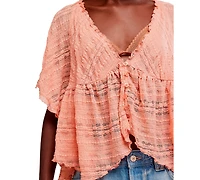 Free People Women's Your Dreams Plunge V-Neck Lace Top