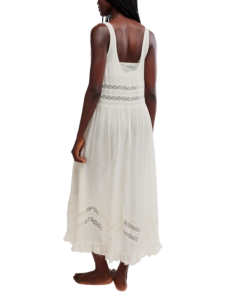 Free People Women's Scoop Neck Voile & Lace Midi Dress