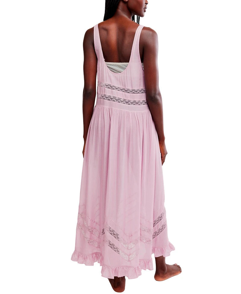 Free People Women's Scoop Neck Voile & Lace Midi Dress