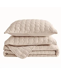 Linery & Co. Gauze-Like Wave Stitched Quilt Set With Shams