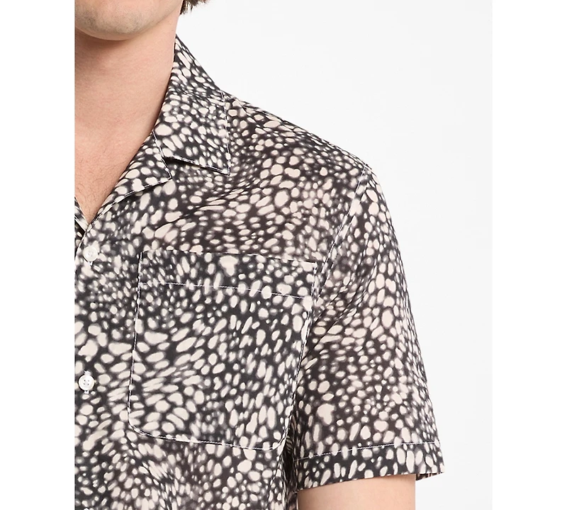 Michael Kors Men's Printed Cotton Camp Collar Shirt