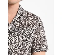 Michael Kors Men's Printed Cotton Camp Collar Shirt