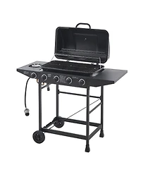 Streamdale Furniture 4-Burner Propane Gas Bbq Grill with Side Burner and Stainless Steel Finish