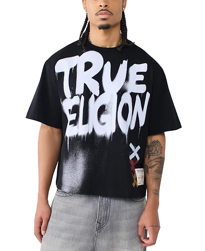 True Religion Men's Spray Paint Logo Short-Sleeve T-Shirt
