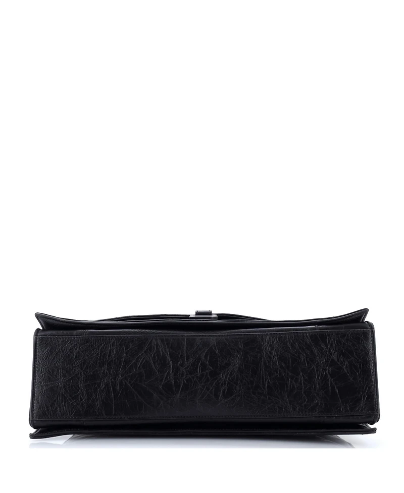 Pre-Owned Balenciaga Crush Chain Flap Bag Quilted Crushed Calfskin