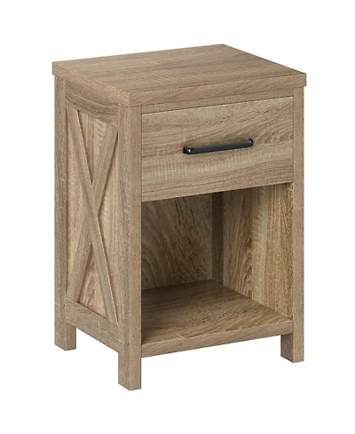 Slickblue Sleek Nightstand with Drawer and Bottom Shelf for Bedroom Organization