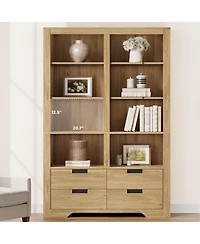 gaomon Tall Bookcase and Bookshelves with Storage, Large Freestanding Display Storage Shelves