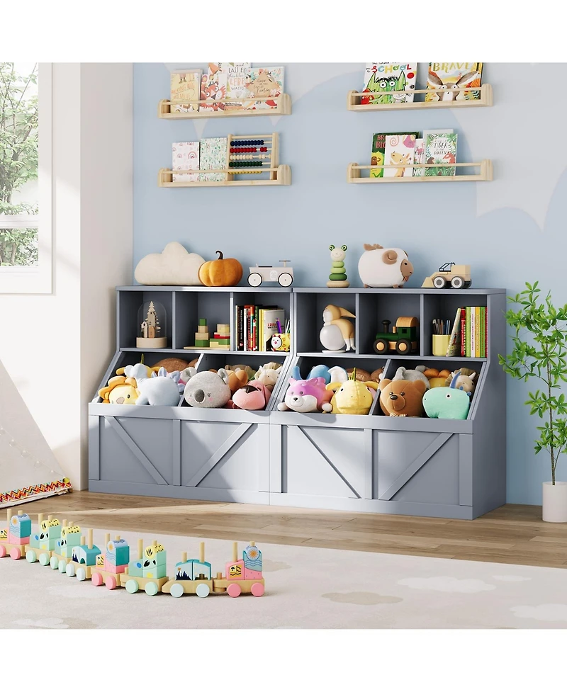 gaomon Kids Bookshelf, Kids Bookshelf and Toy Storage Toy Storage Organizer 6-Cube Shelves