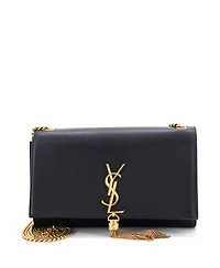 Pre-Owned Saint Laurent Medium Classic Monogram Tassel Crossbody Bag Leather