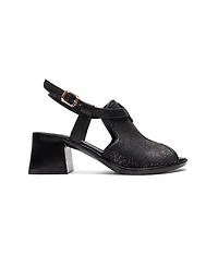Forever & Always Shoes Women's Janelle Leather Block Heel Sandal