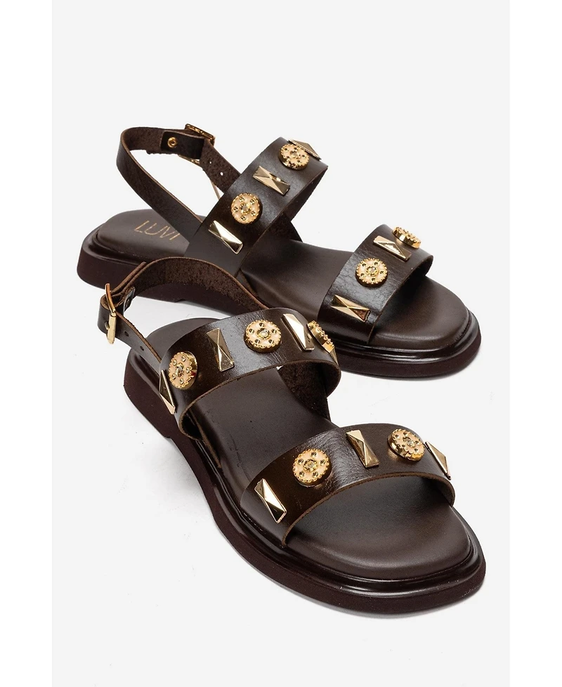 Forever & Always Shoes Women's Libera Leather Sandal