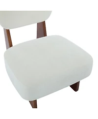 Streamdale Furniture Streamdale Modern Beige Lounge Chair, Wood Base, Walnut Finish