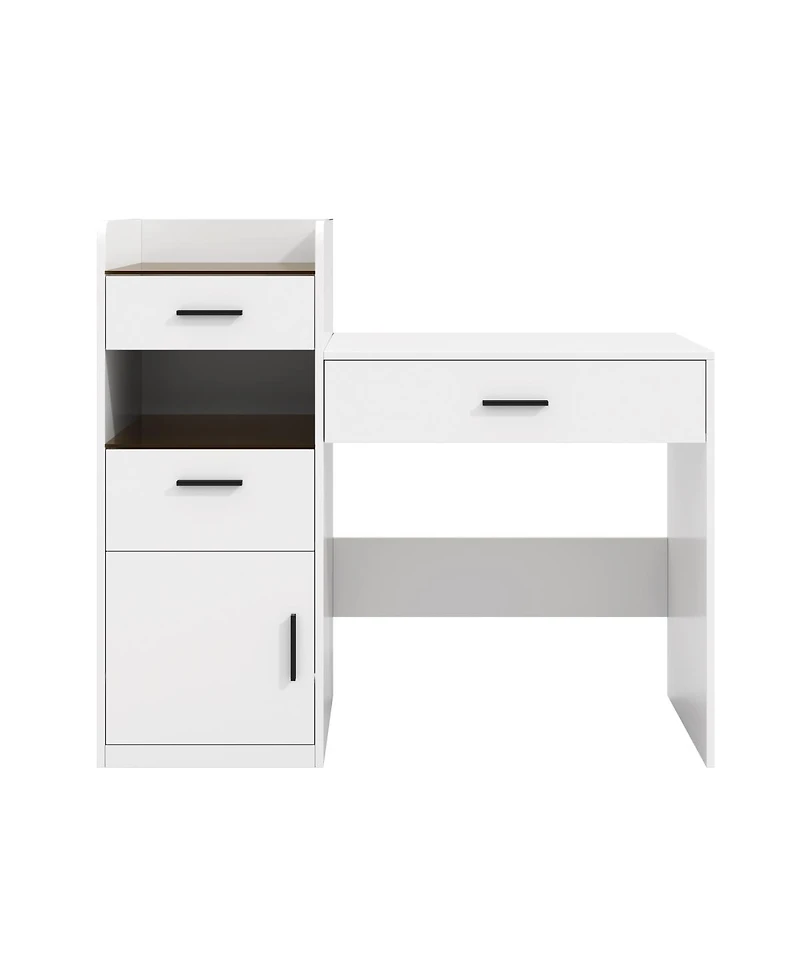 Streamdale Furniture 3-in-1 Flip Top Vanity Desk with Mirror, 3 Drawers and Hidden Storage