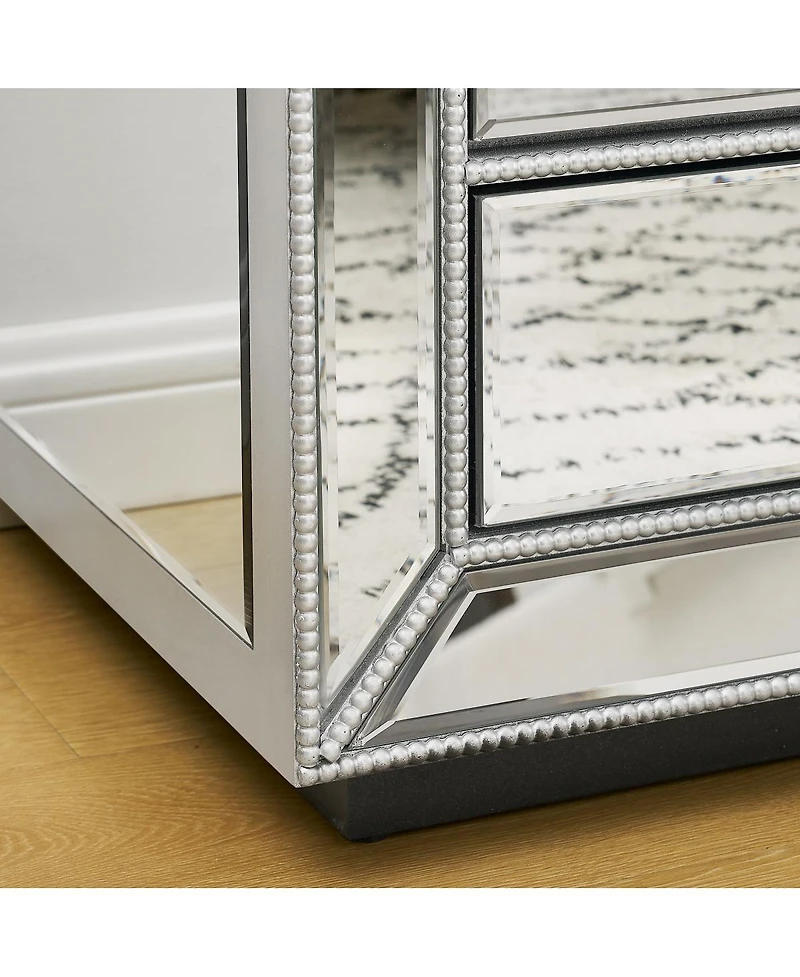 Streamdale Furniture Three drawer cabinet with bead mirror finish