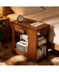 Streamdale Furniture Bamboo Folding Bed/Sofa Table with Storage