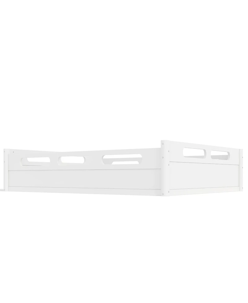 Streamdale Furniture Platform Bed with Guardrails, Low Profile, No Box Spring Needed