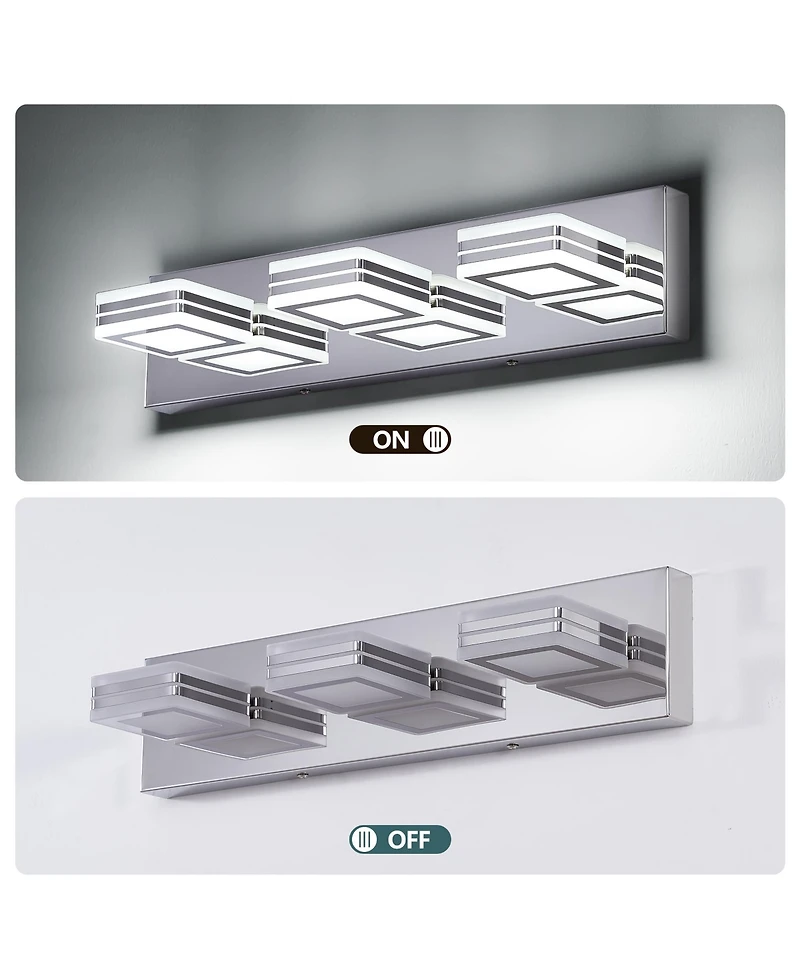Busdays 3 Light Modern Dimmable Led Bathroom Vanity Light Over Mirror Bath Wall Lighting