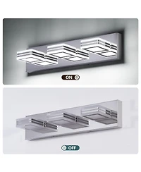 Busdays 3 Light Modern Dimmable Led Bathroom Vanity Light Over Mirror Bath Wall Lighting
