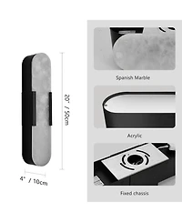 Busdays Inch Natural Marble Wall Sconce Set of Two Indoor Modern Bathroom Lighting for Living Room Bedroom Hallway Stairs