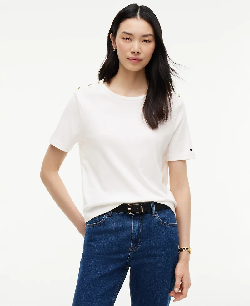 Tommy Hilfiger Women's Ribbed Boxy Crewneck T-Shirt