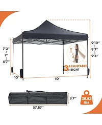 Yiortwo 10x10 Pop Up Canopy Tent Outdoor Instant Shade Portable Shelter