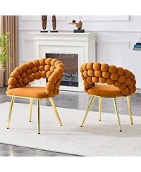 Streamdale Furniture Set of 2 Velvet Bubble Chairs with Legs, Modern Accent Chairs