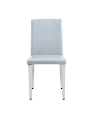 Streamdale Furniture Minimalist Pu Leather Dining Chair with Sturdy Metal Legs